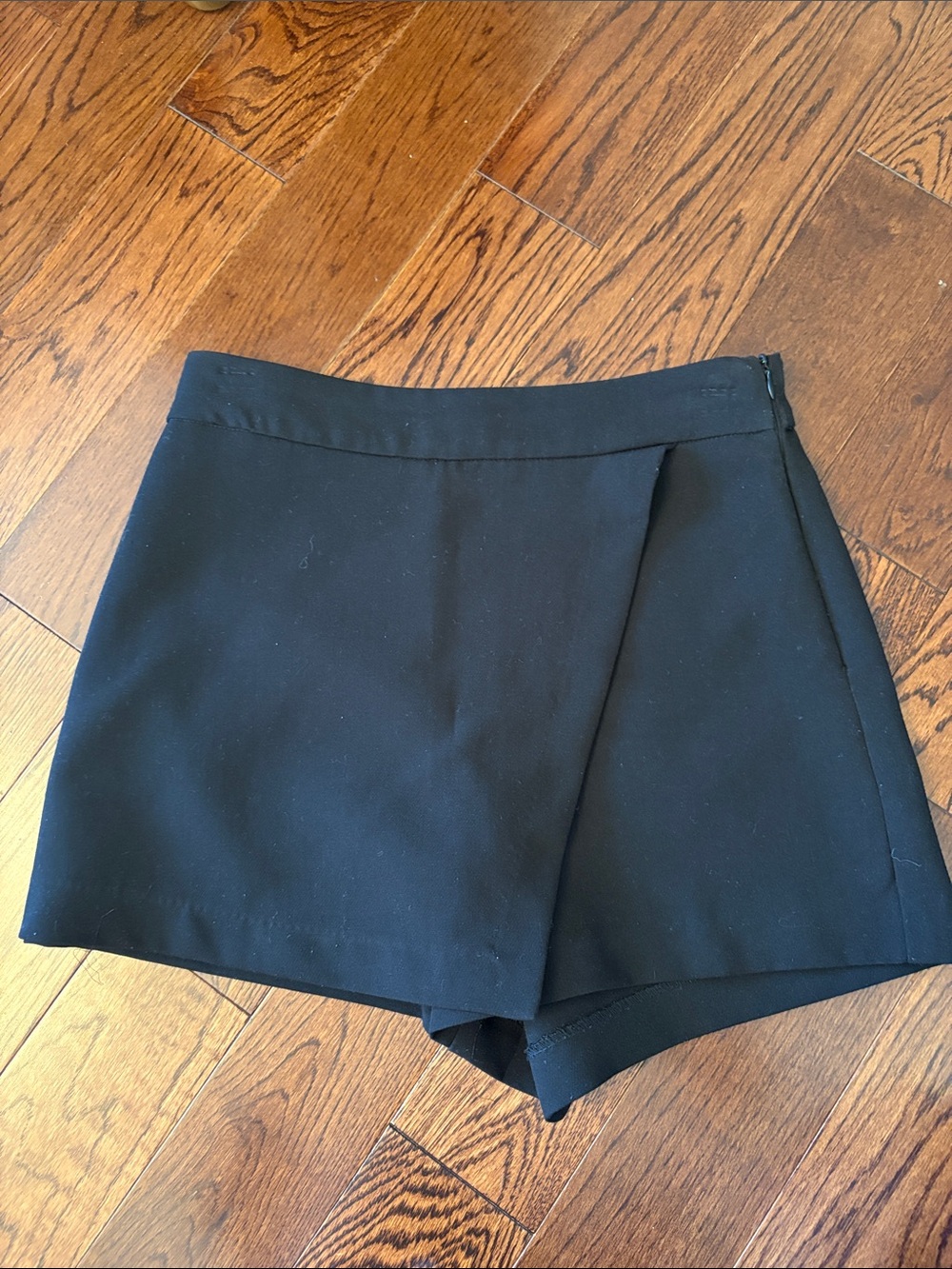 Dynamite Black Wrap-Front Tailored Skort